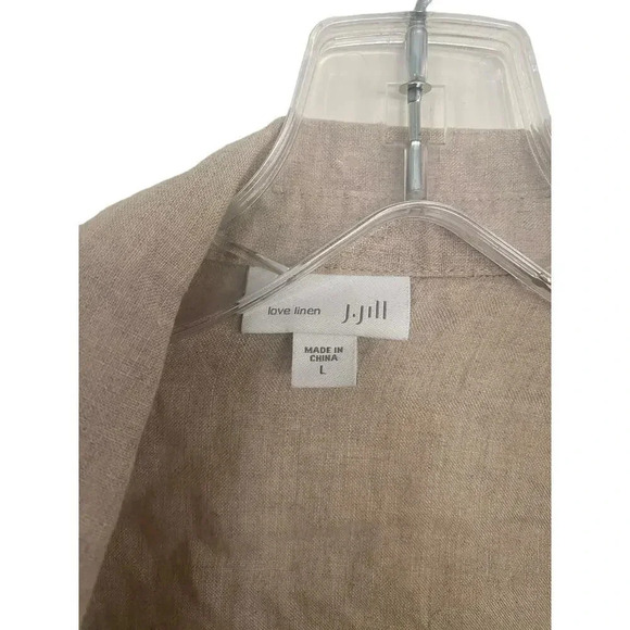J.Jill Brown Long Sleeve Casual Button-Down Shirt Size Large linen - Picture 4 of 4